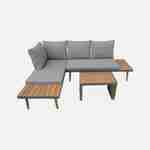 4-Seater modular Garden Lounge Set: Aluminium and Acacia Blend, anthracite Photo6