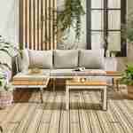 4-Seater modular Garden Lounge Set: Aluminium and Acacia Blend, white Photo1