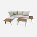 4-Seater modular Garden Lounge Set: Aluminium and Acacia Blend, white Photo5