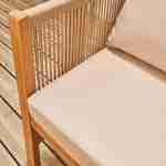 4-seater wooden garden sofa set, beige, natural acacia, L122 x W63.5 x H64cm Photo3