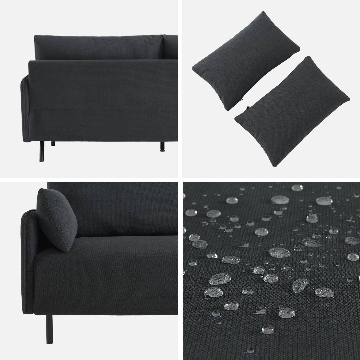  3-Sitzer-Sofa mit wasserabweisendem anthrazitfarbenem Bezug und schwarzen Metallfüßen,sweeek,Photo5