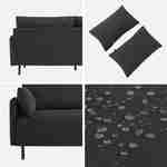  Canapé 3 places au tissu anthracite déperlant avec pieds en métal noir Photo5