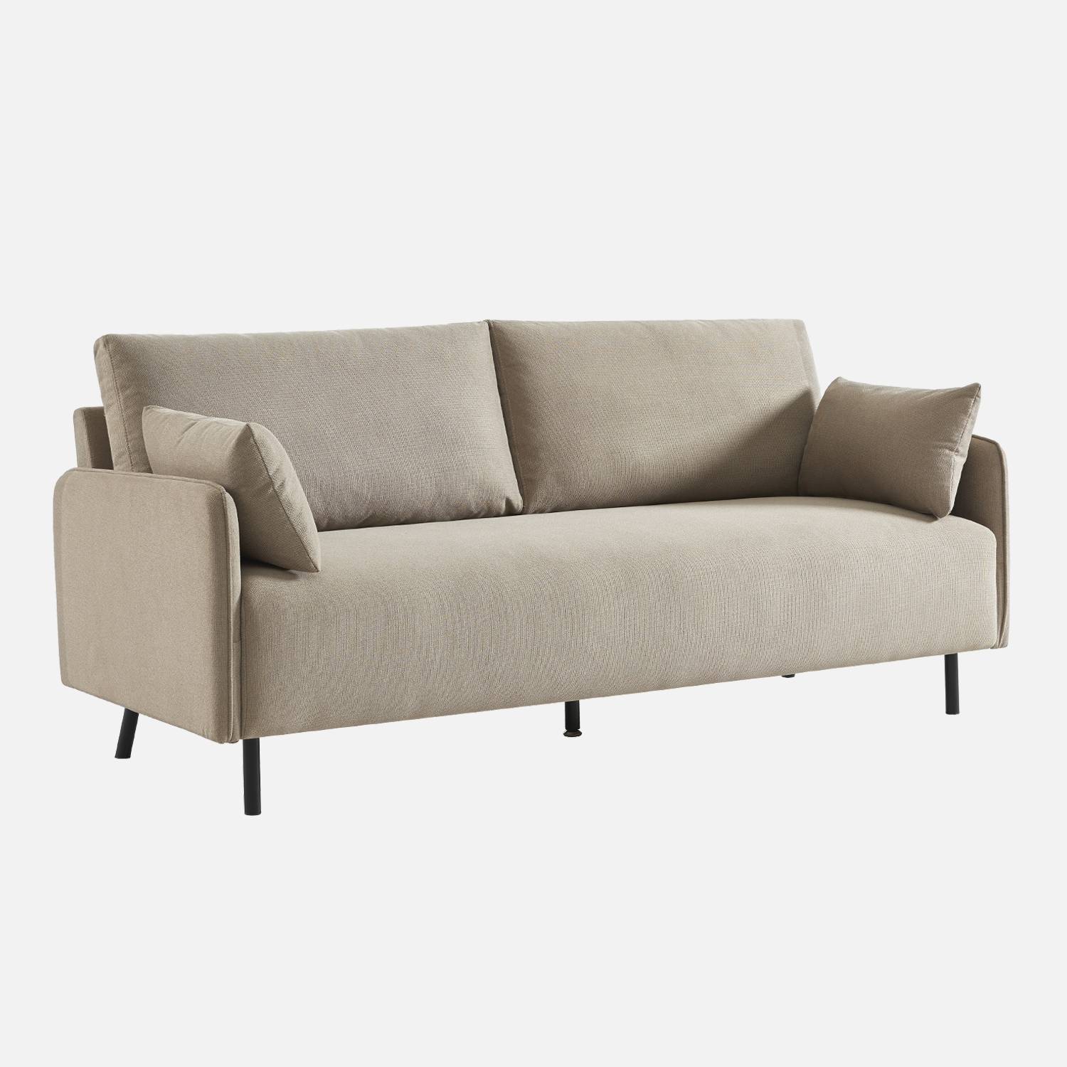 3-Sitzer-Sofa mit beigem wasserabweisendem Bezug I sweeek