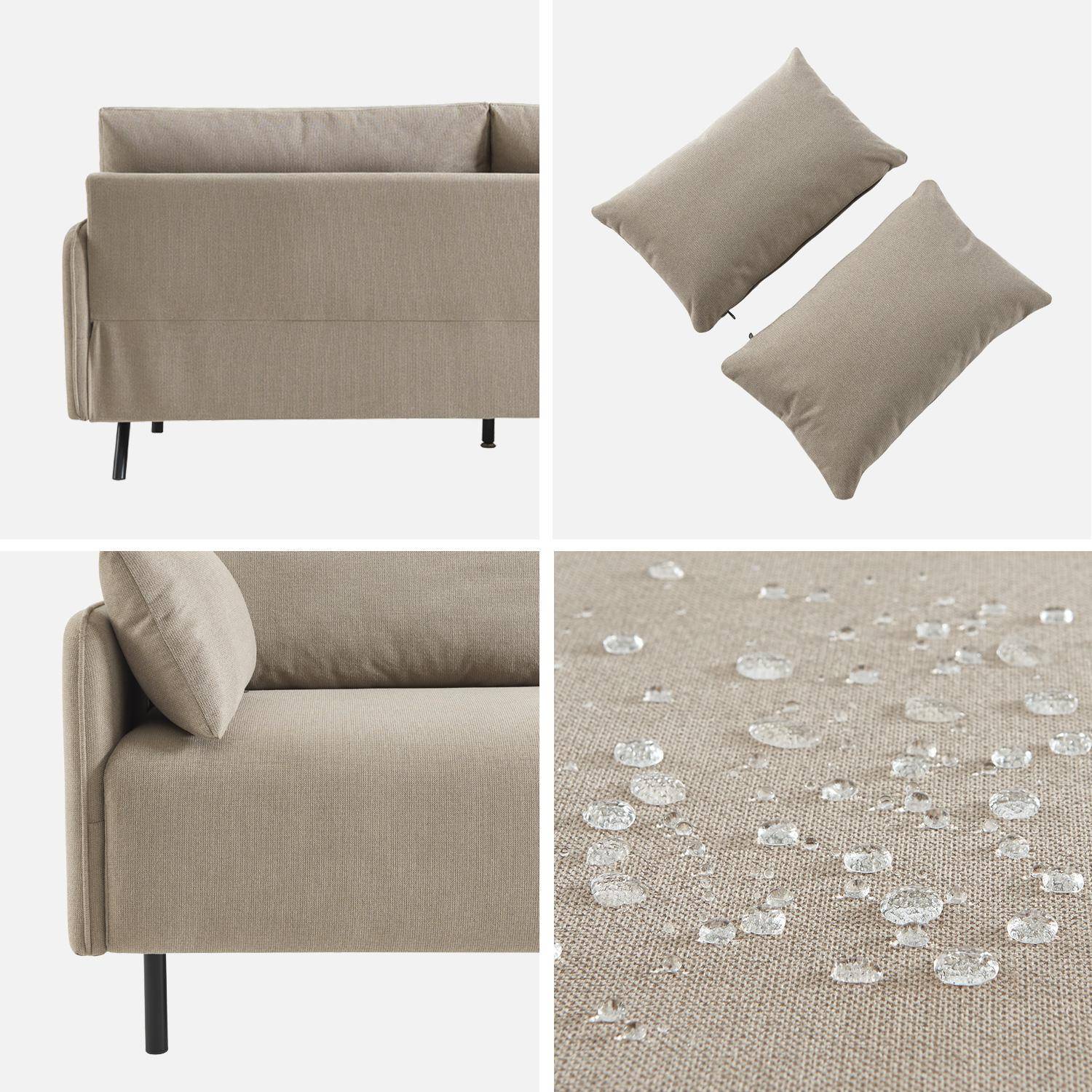  3-Sitzer-Sofa mit wasserabweisendem beigem Bezug und schwarzen Metallfüßen,sweeek,Photo5