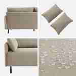 3-Sitzer-Sofa mit wasserabweisendem beigem Bezug und schwarzen Metallfüßen Photo5