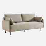  3-Sitzer-Sofa mit wasserabweisendem beigem Bezug und schwarzen Metallfüßen Photo3