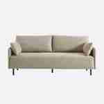  3-Sitzer-Sofa mit wasserabweisendem beigem Bezug und schwarzen Metallfüßen Photo4
