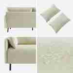  Canapé 3 places au tissu blanc crème déperlant avec pieds en métal noir Photo3