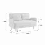 Skandinavisches 2-Sitzer-Sofa mit beigem Cordbezug, Schlaffunktion und verstellbarer Rückenlehne - Panam Photo8