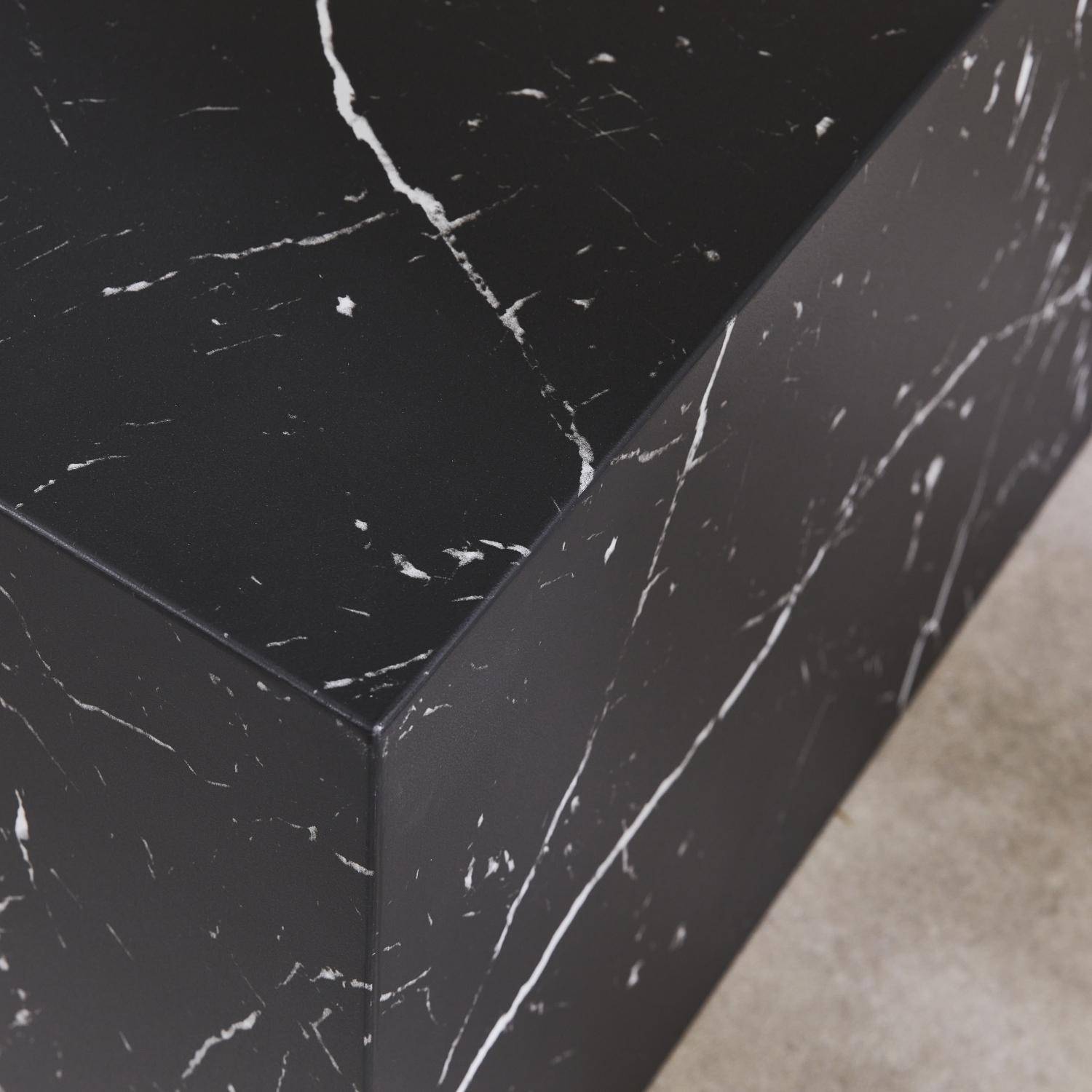 Set van 2 zwart marmeren salontafels, Paros, L 58 x B 58 x H 40cm / L 50 x B 50 x H 33cm,sweeek,Photo3