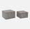 Set of 2 square coffee tables with marble effect, grey