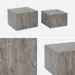 Conjunto de 2 mesas de centro com efeito de mármore cinzento, C 58 x L 58 x A 40cm / C 50 x L 50 x A 33cm Photo6