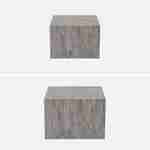 Set of 2 square coffee tables with marble effect, grey, L50xW50xH33cm &  L58xW58xH40cm, Paros Photo5