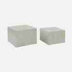 Set of 2 square coffee tables with marble effect, white, L50xW50xH33cm &  L58xW58xH40cm, Paros Photo5