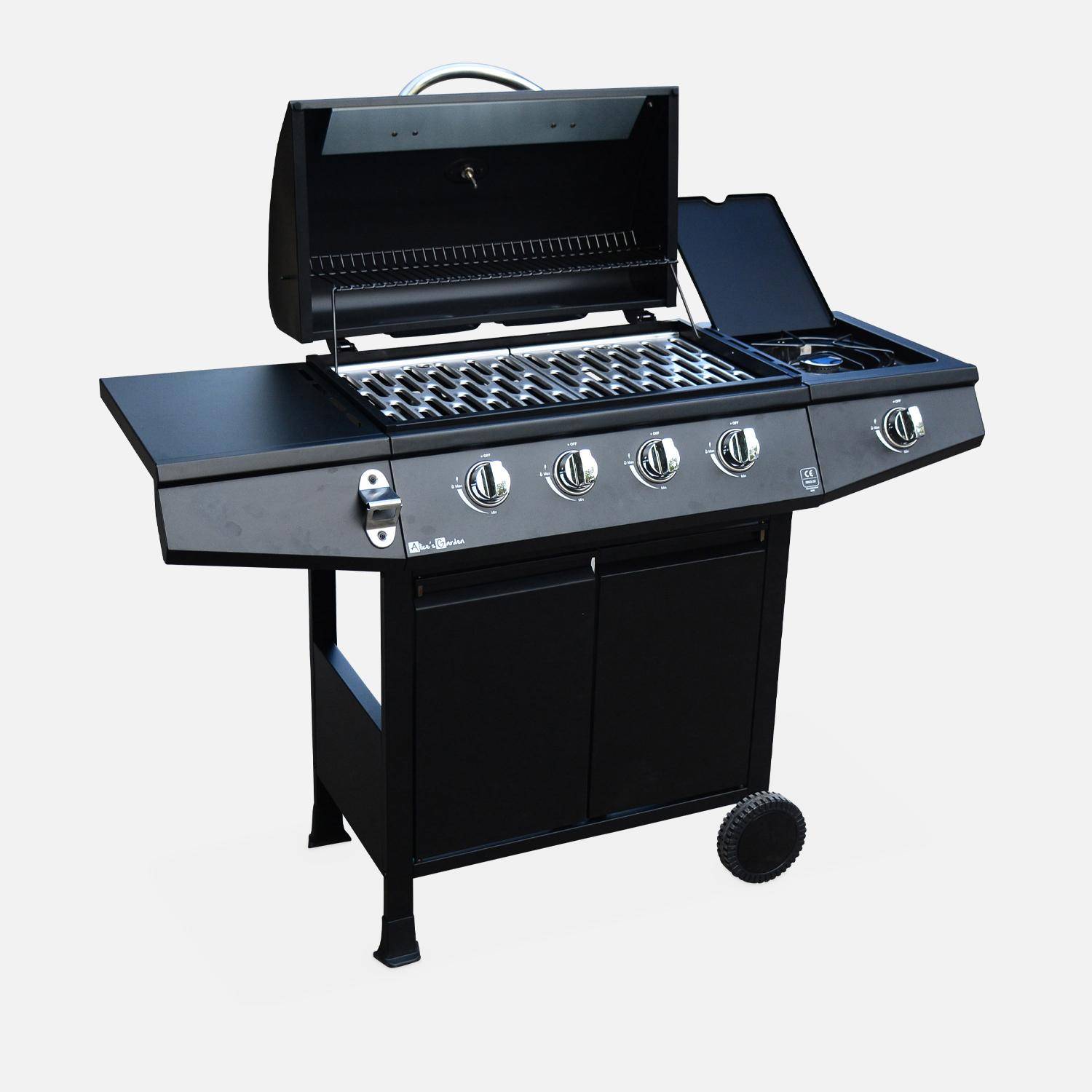 Barbecue a gas 4 bruciatori + 1 fuoco laterale, Treville 4, 125x43.5x103 cm,sweeek,Photo5