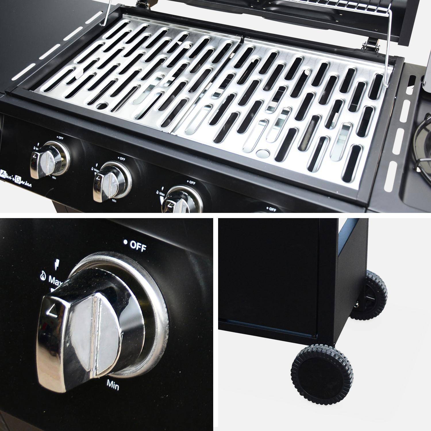 Barbecue a gas 4 bruciatori + 1 fuoco laterale, Treville 4, 125x43.5x103 cm,sweeek,Photo7