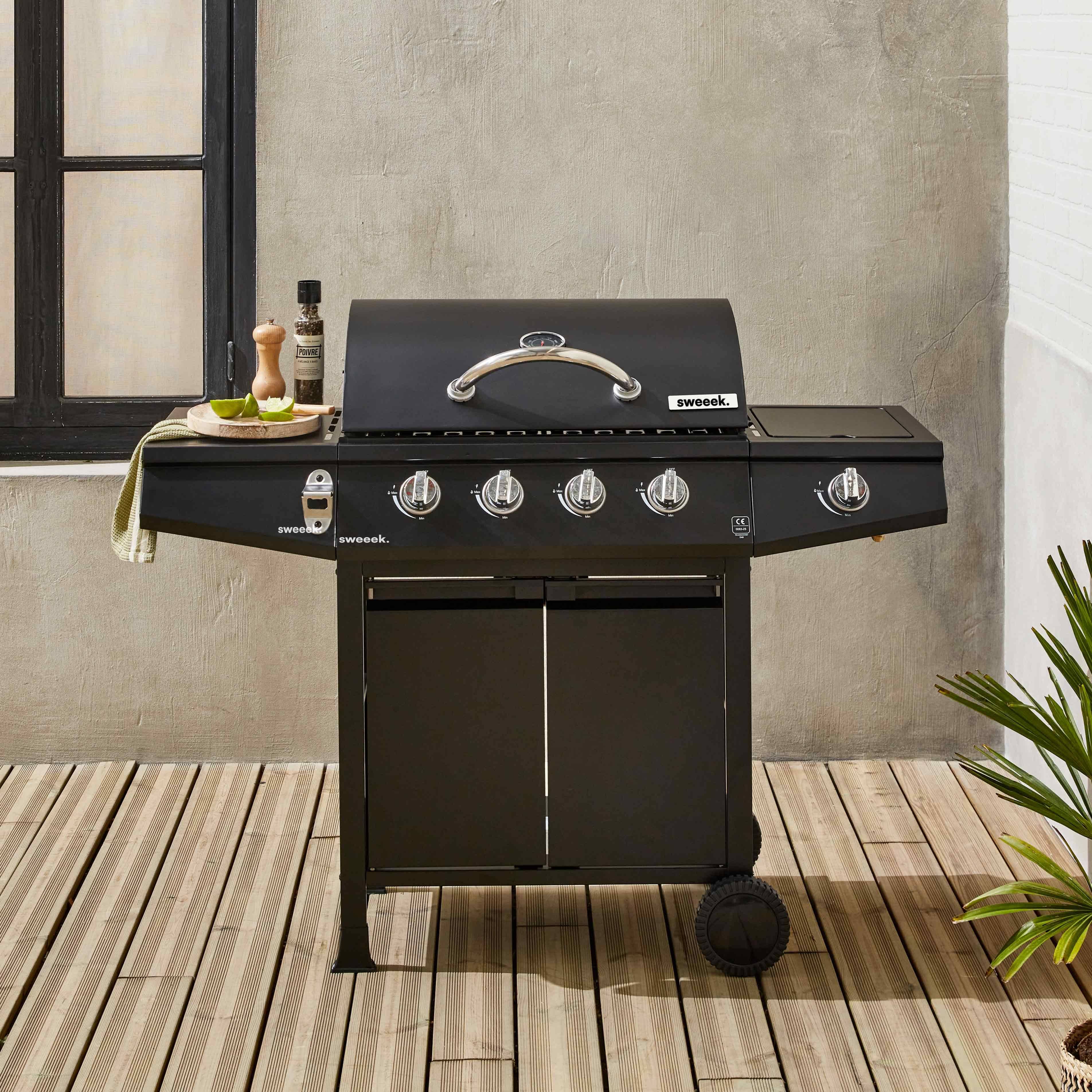 Barbecue a gas 4 bruciatori + 1 fuoco laterale, Treville 4, 125x43.5x103 cm Photo1