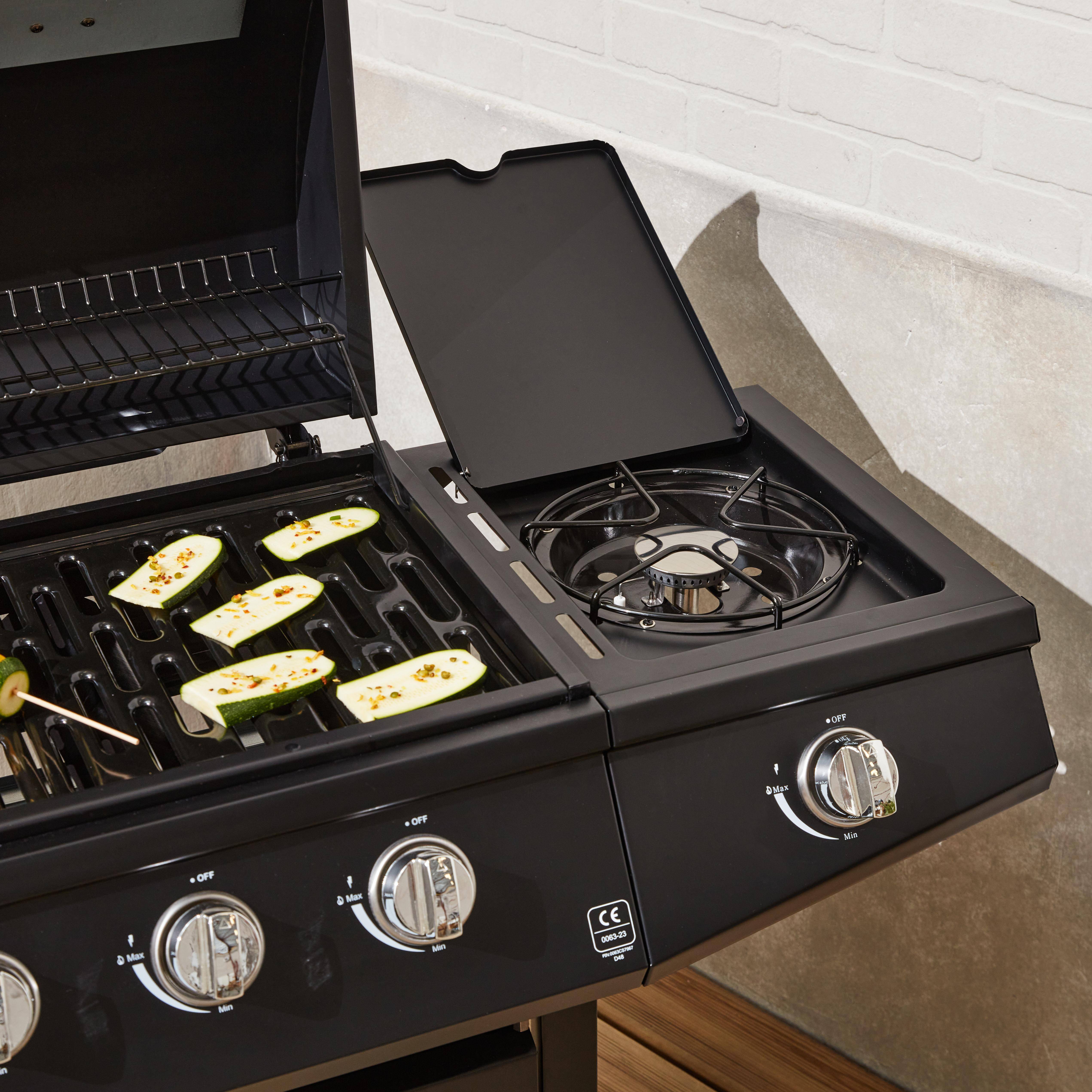 Barbecue a gas 4 bruciatori + 1 fuoco laterale, Treville 4, 125x43.5x103 cm Photo4
