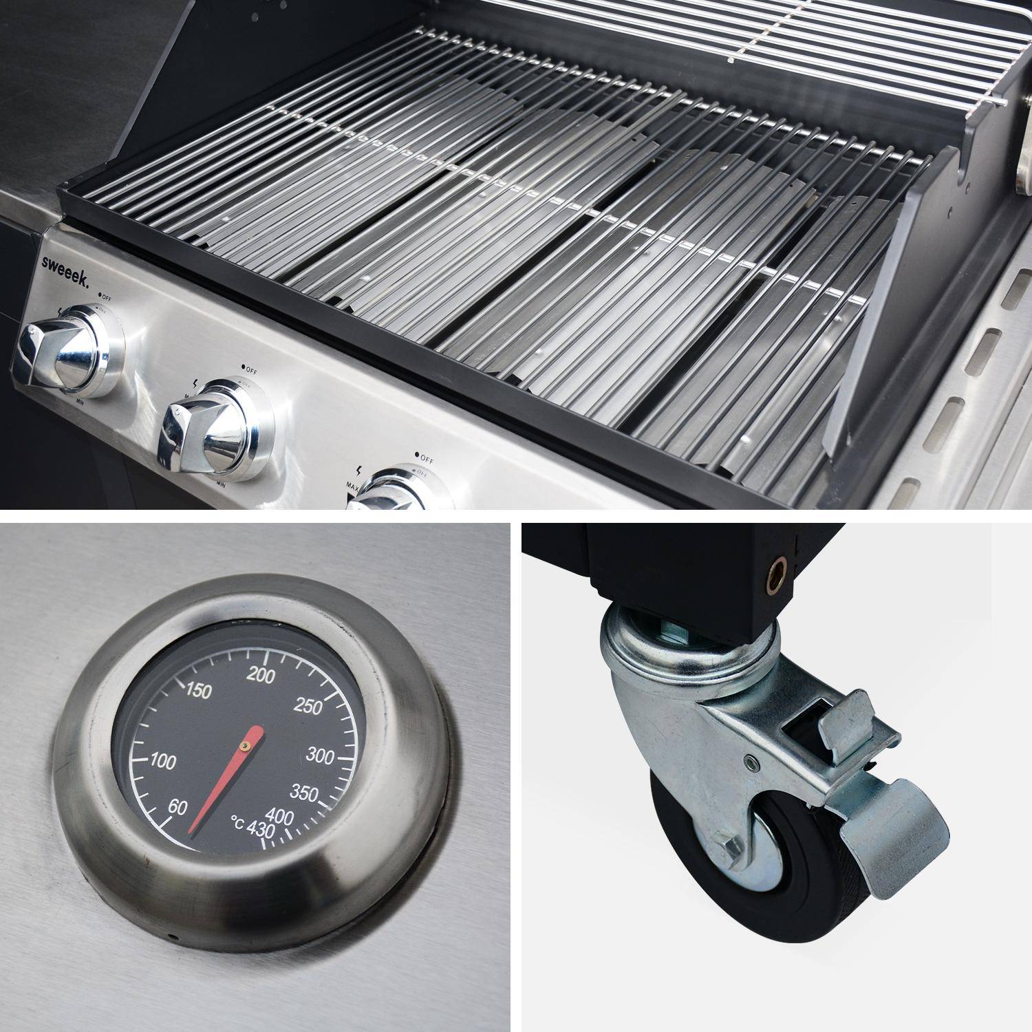 Barbecue a gas stile americano, Rochefort, Nero, 247x187x112 cm Photo3