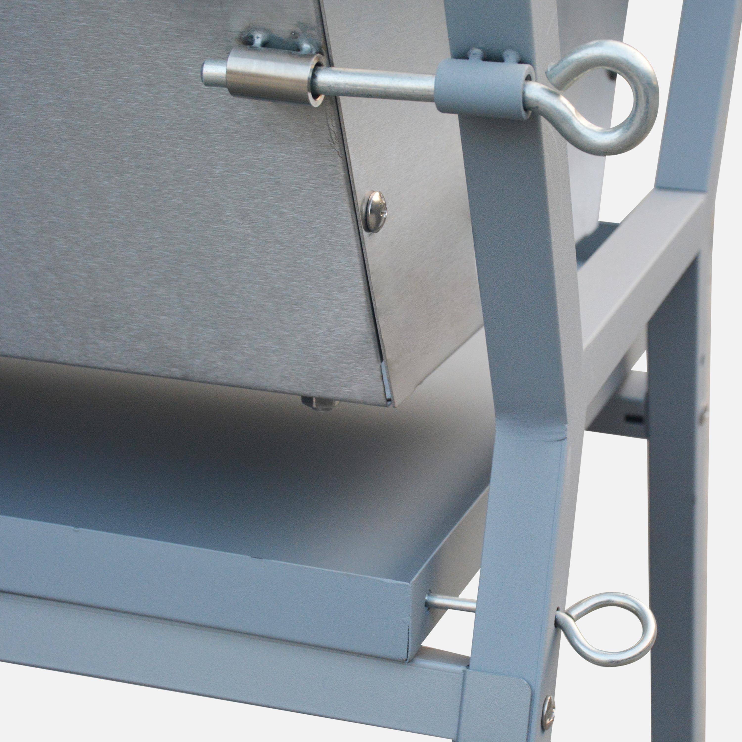 Barbecue a carbonella con girarrosto elettrico regolabile Grigio - 110x57x87 cm,sweeek,Photo5