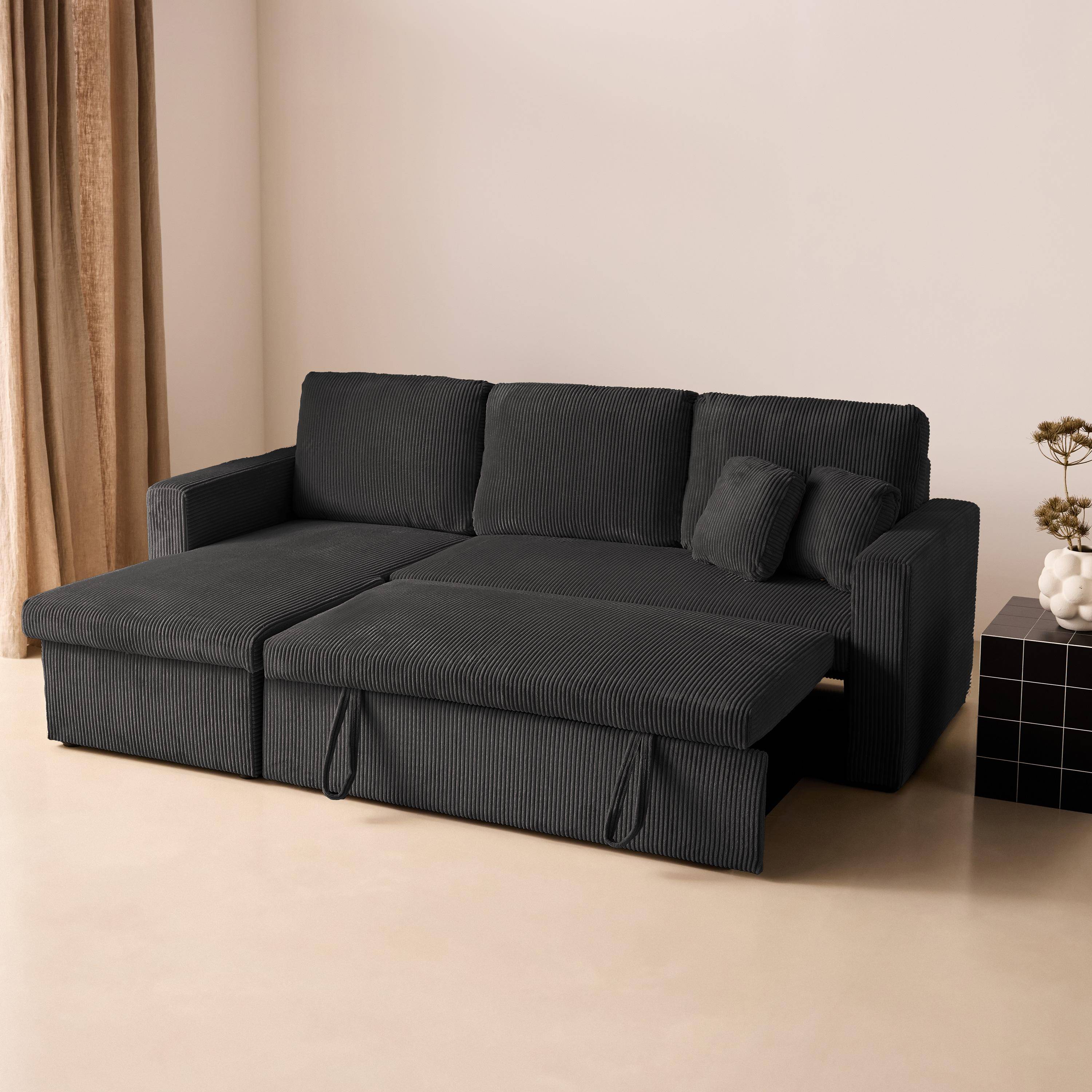 Sofá cama esquinero reversible con espacio de almacenamiento, 3 plazas Gris oscuro - 220x146x83 cm Photo5