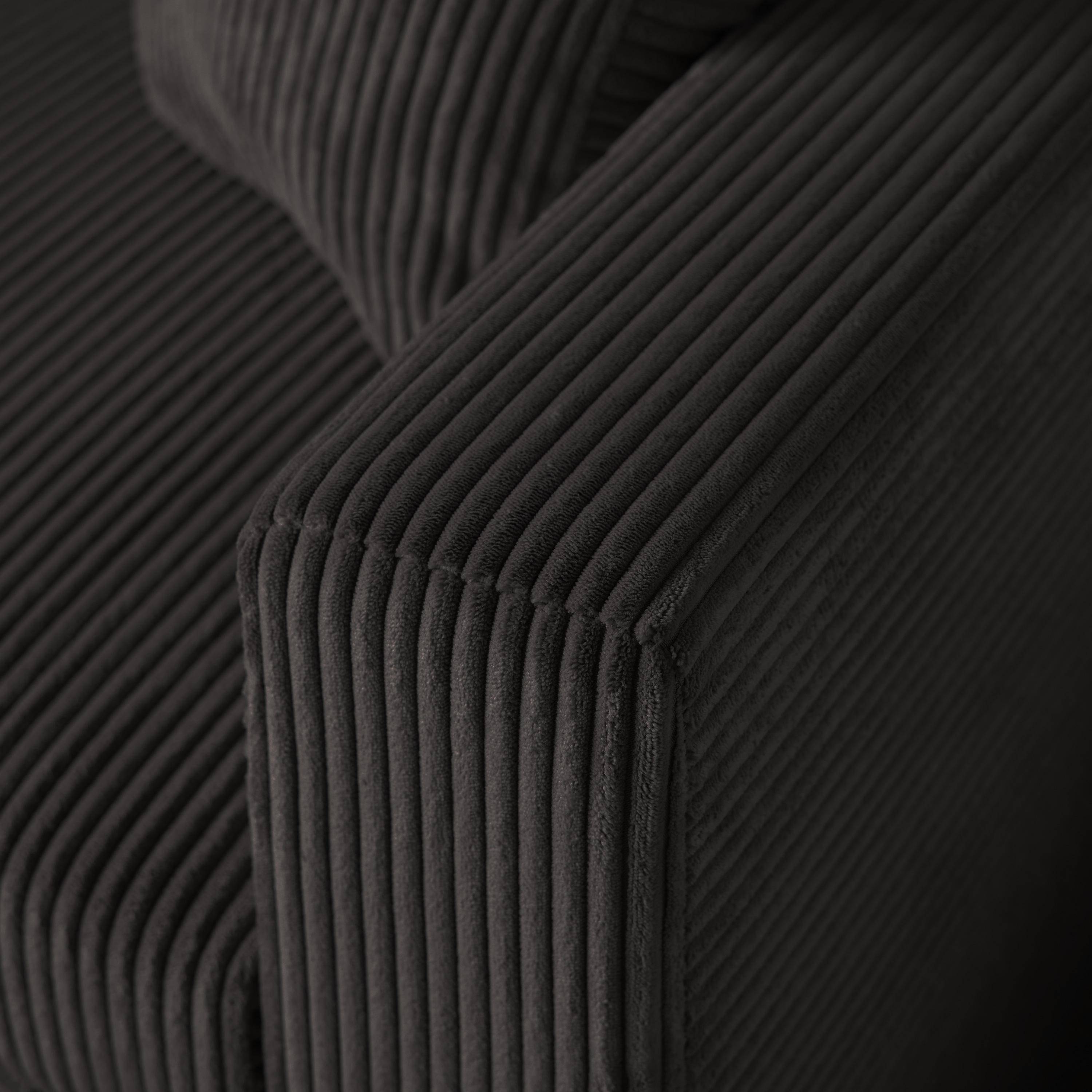 Sofá cama esquinero reversible con espacio de almacenamiento, 3 plazas Gris oscuro - 220x146x83 cm,sweeek,Photo4
