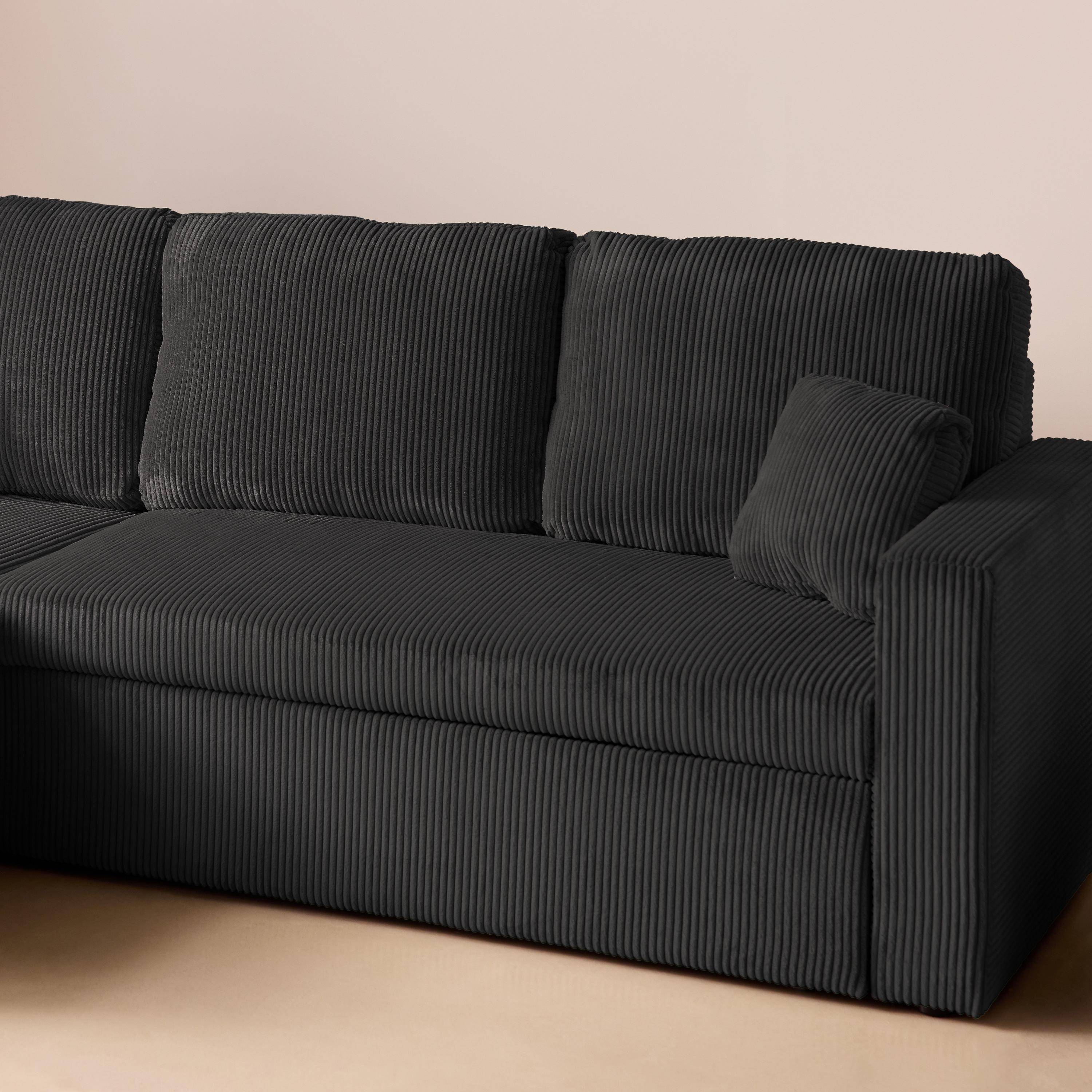 Sofá cama esquinero reversible con espacio de almacenamiento, 3 plazas Gris oscuro - 220x146x83 cm Photo3