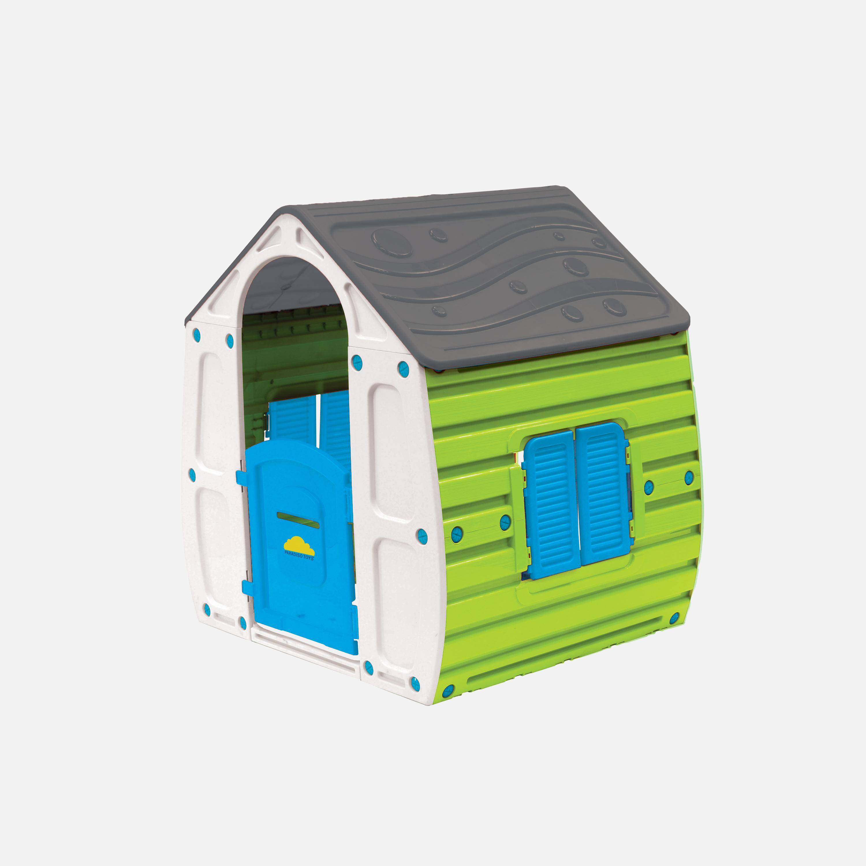 Cabane colorée en plastique pour enfant - LOU- L102 X l90 X H109 cm,sweeek,Photo4