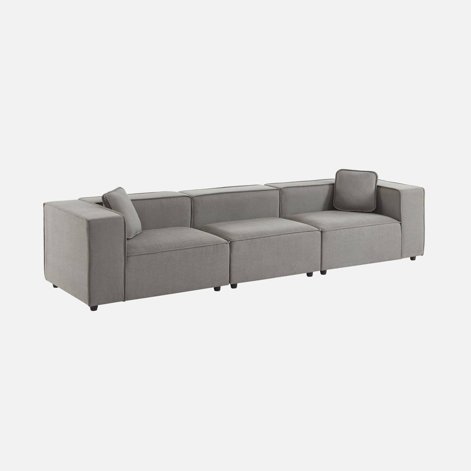 Canapé modulable, tissu déperlant, 3 places, 2 corners + 1 fauteuil,sweeek,Photo4