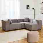 Canapé modulable, tissu déperlant, 3 places, 2 corners + 1 fauteuil Photo2