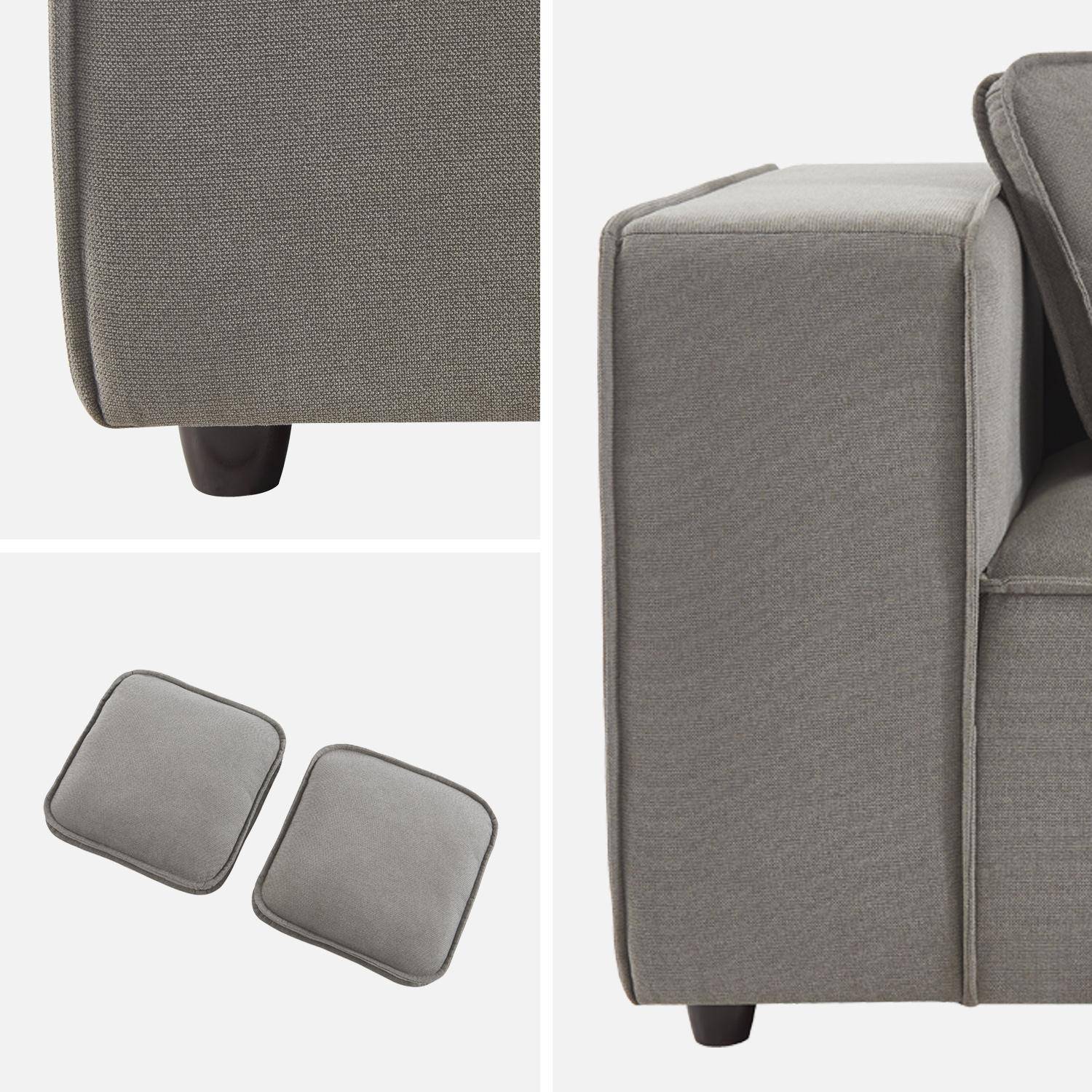 Canapé modulable, tissu déperlant, 3 places, 2 corners + 1 fauteuil,sweeek,Photo8