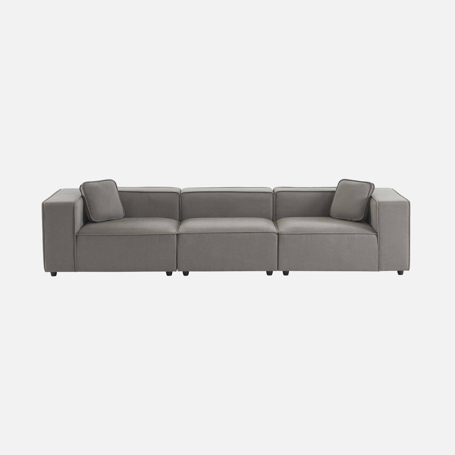 Canapé modulable, tissu déperlant, 3 places, 2 corners + 1 fauteuil Photo5