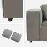 Canapé modulable tissu gris 3-4 places déperlant, 2 corners + 1 assise + 1 pouf Photo8
