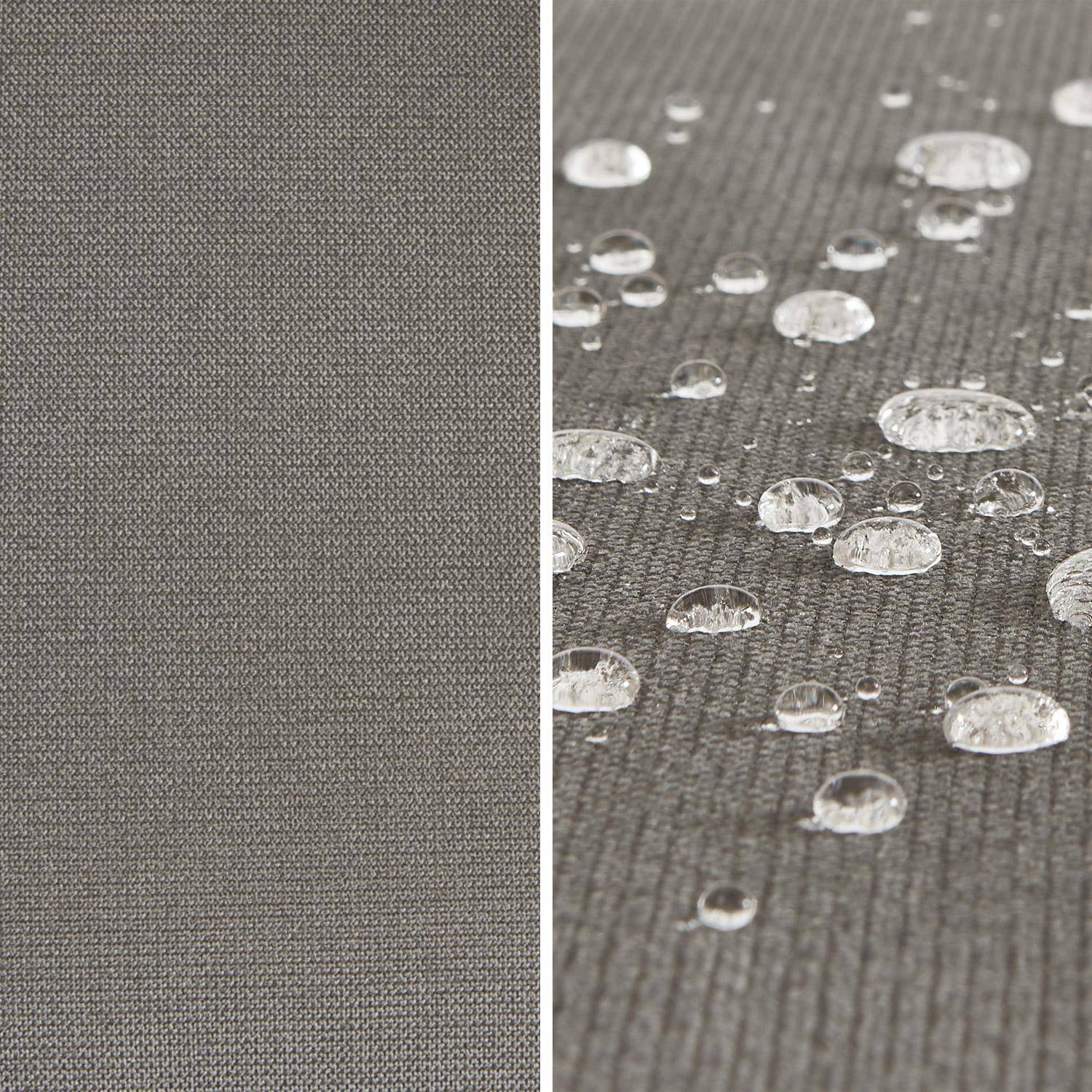 Canapé modulable tissu gris 3-4 places déperlant, 2 corners + 1 assise + 1 pouf,sweeek,Photo9