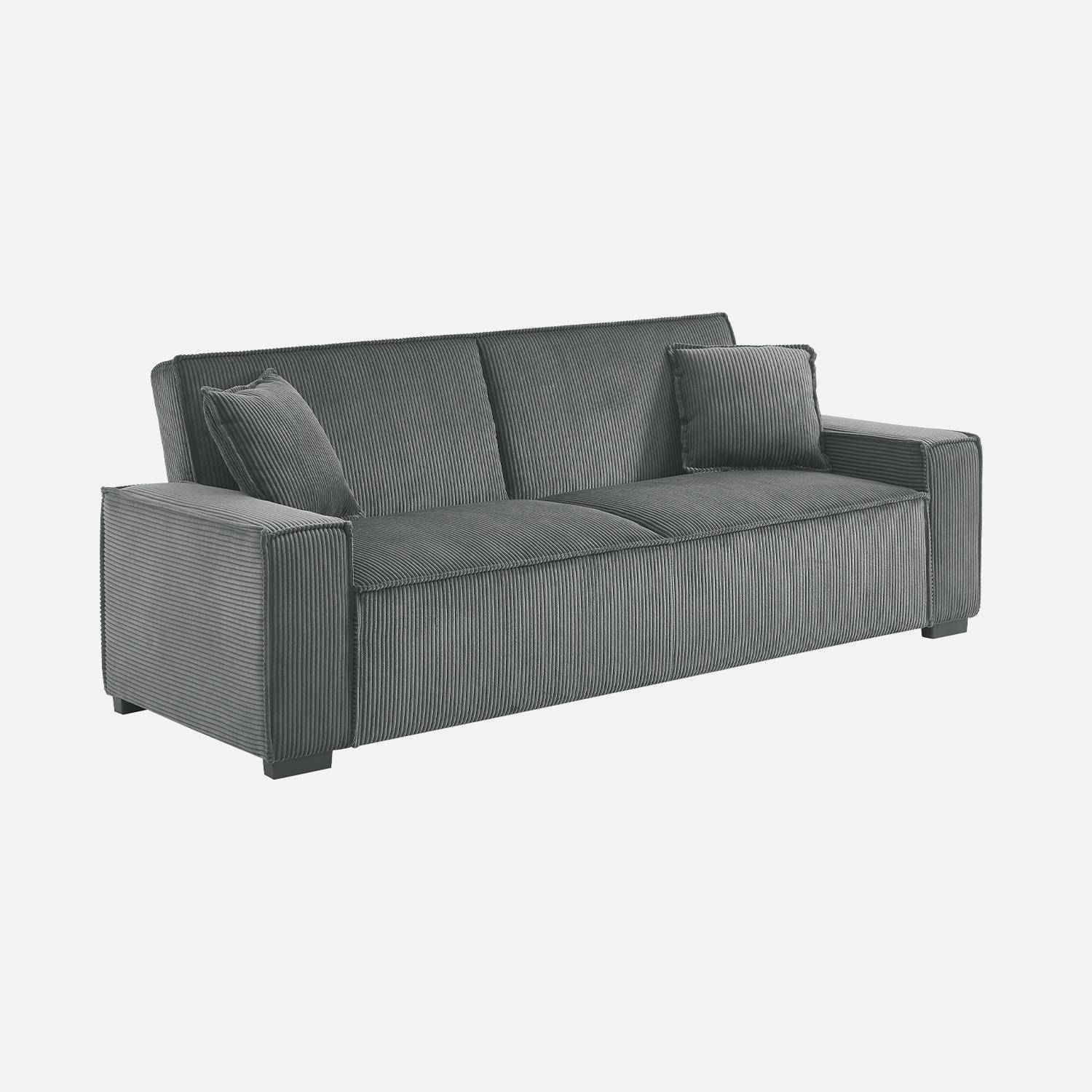 Canapé convertible gris foncé tissu LSJ5366