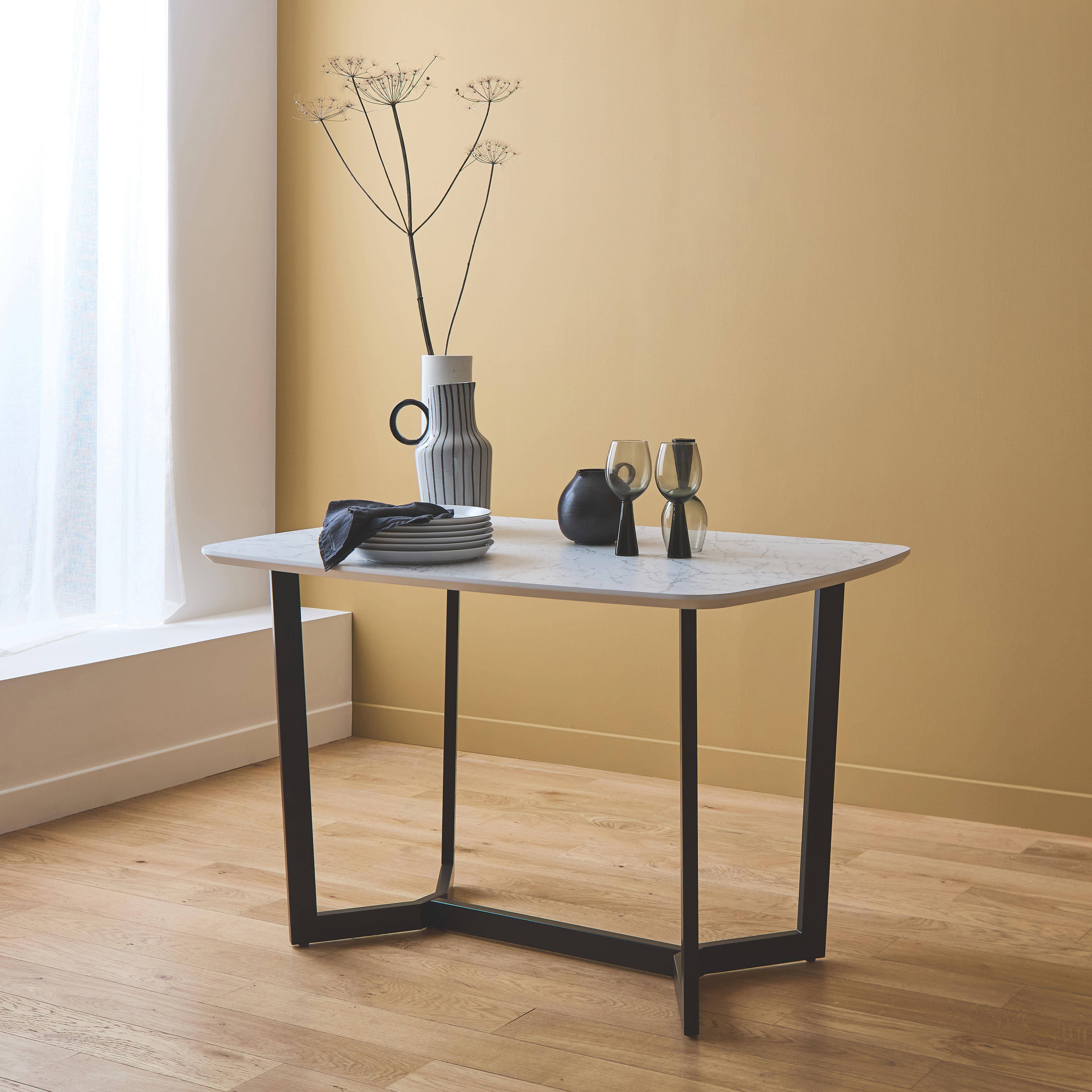 IDMarket Esstisch SELMA Ausziehbar - Rundtisch Marmor Optik Für 4-8 Personen