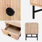 Table de chevet effet chêne décor bois rainuré, un tiroir, L 48 x l 39 x H 50cm Photo4