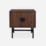 Bedside table, dark wood effect, grooved wood decor, one drawer, L 48 x W 39 x H 50cm Photo5