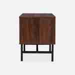 Bedside table, dark wood effect, grooved wood decor, one drawer, L 48 x W 39 x H 50cm Photo3