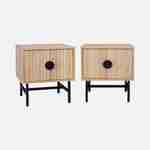 Set of 2 oak-effect bedside tables, one drawer, L48x W39 x H50cm Photo1