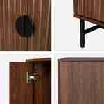  Buffet de rangement effet bois foncé, Bazalt, quatre portes, deux étagères, L 157,5 x l 39 x H 83cm Photo4
