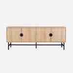 TV-meubel, Bazalt, eikenhout effect, vier deuren, twee legplanken, L 160 x B 39 x H 60cm Photo2