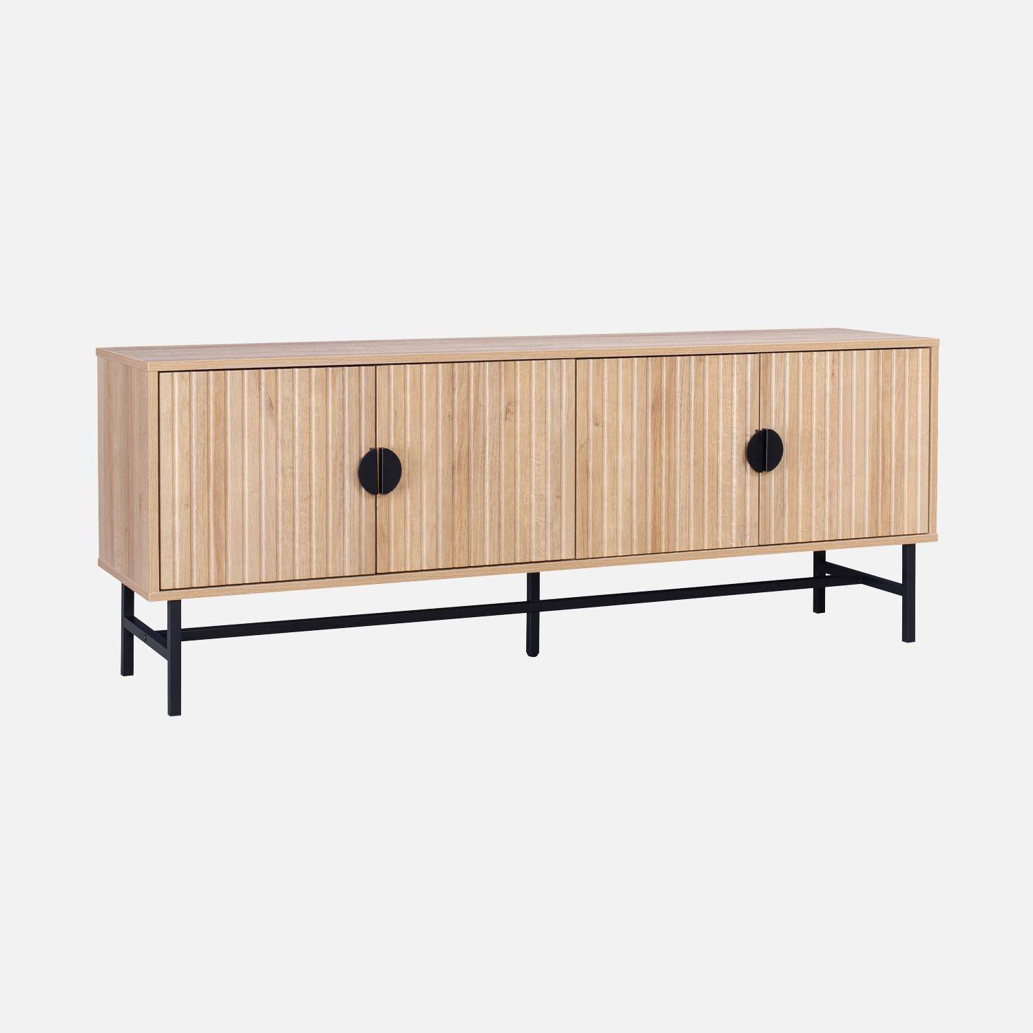 Mueble de TV con efecto madera, 160cm, Bazalt, Roble, 157.5x39x60 cm,sweeek,Photo5