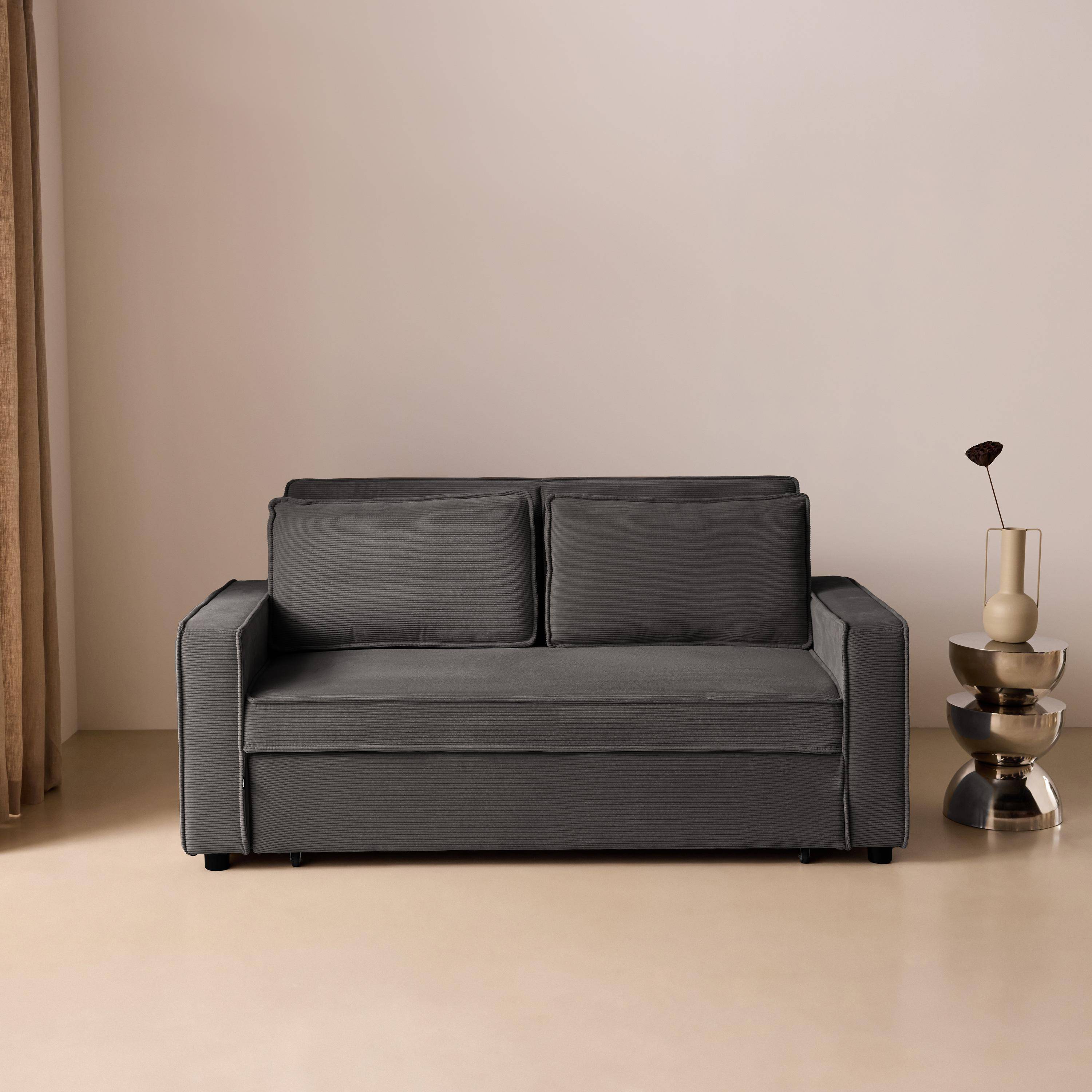 2-zits slaapbank in corduroy  grijs 172,5 x 91,5 x 88,5cm - Chill,sweeek,Photo1