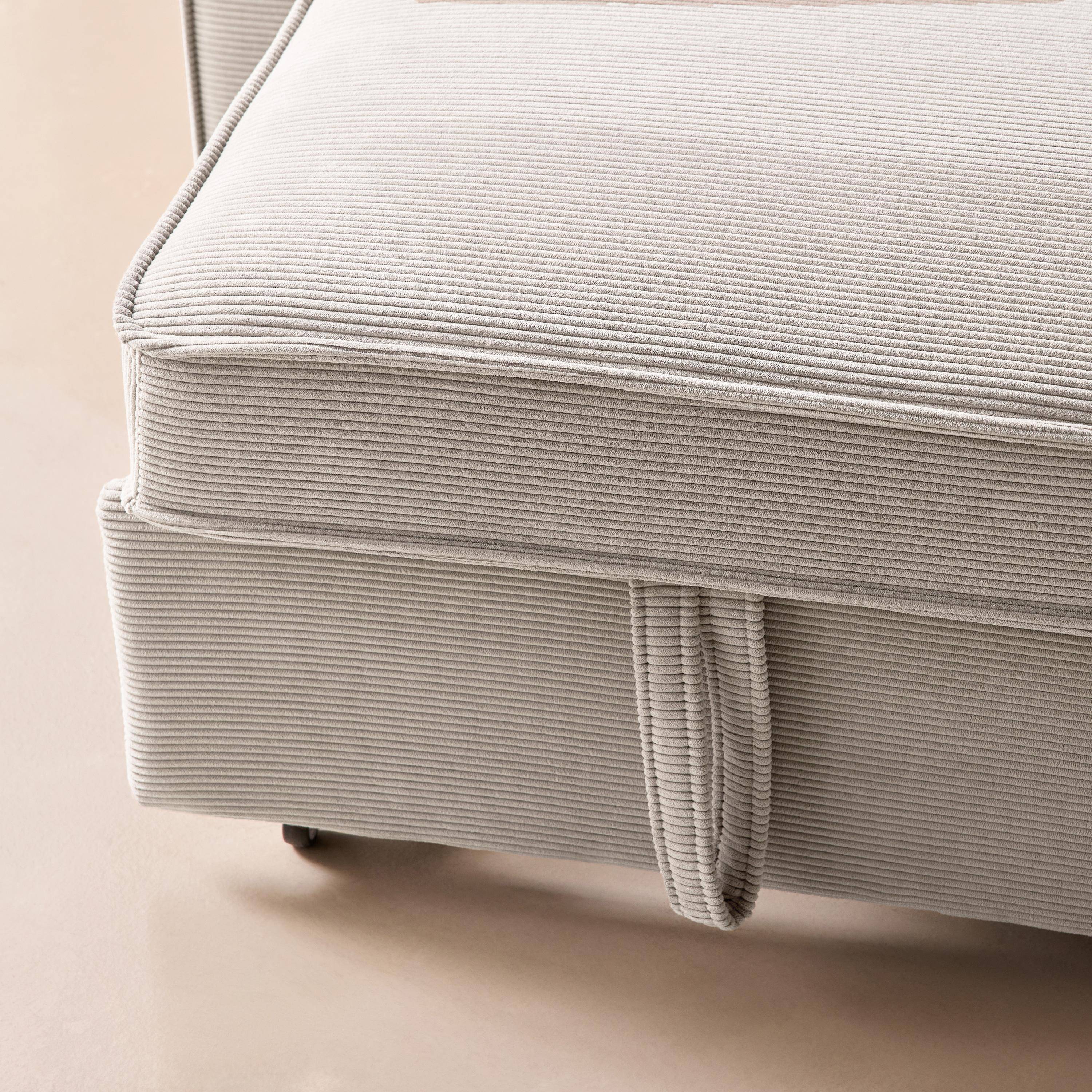 Divano letto in velluto a coste, 2 posti Crema - 172.5x91.5x88.5 cm Photo5