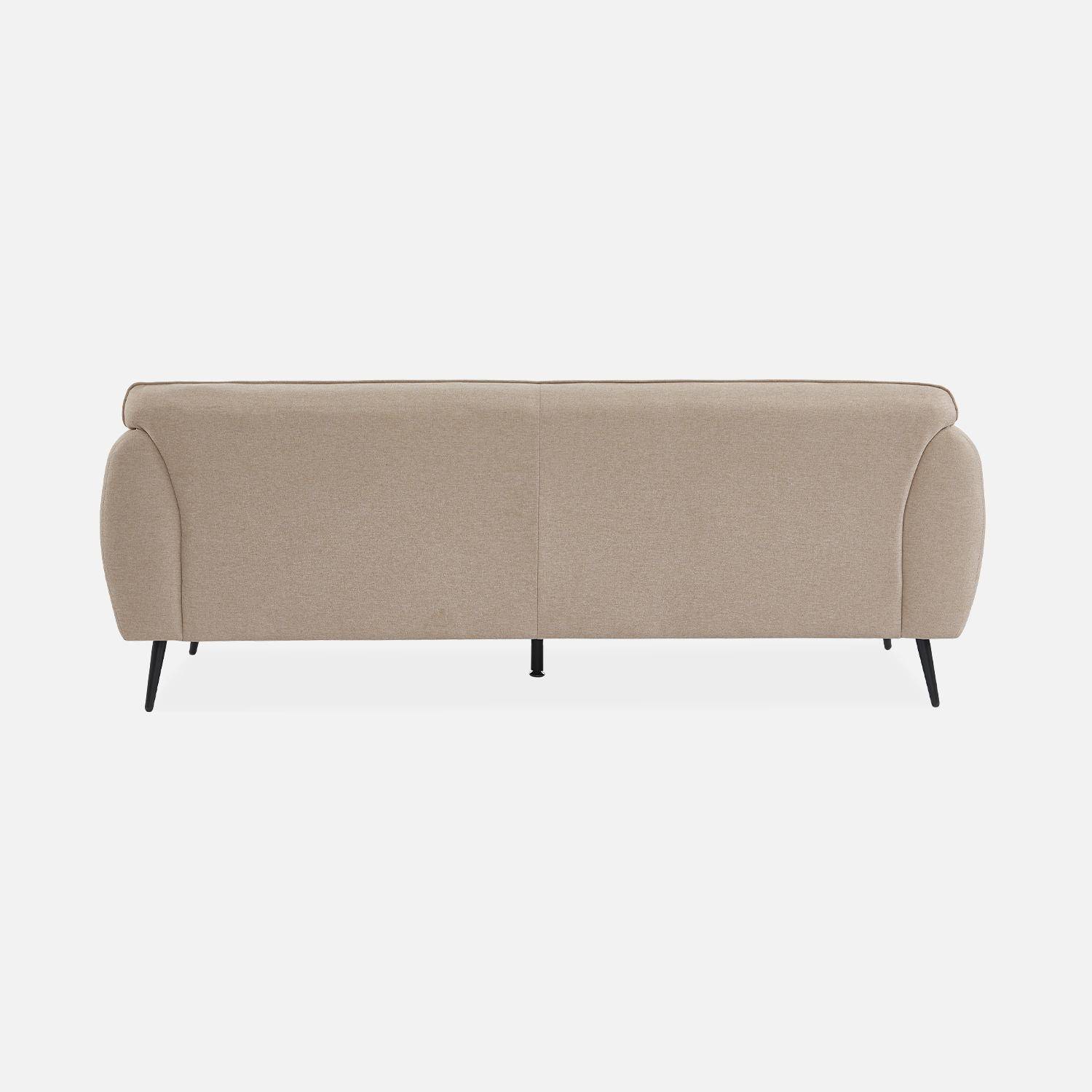3-Sitzer-Sofa mit Stoffbezug in beige und schwarzen Metallfüßen - Soft Photo5