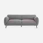 3-Sitzer-Sofa mit hellgrauem Stoffbezug und schwarzen Metallfüßen - Soft Photo4