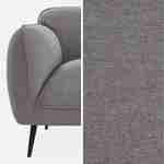 3-Sitzer-Sofa mit hellgrauem Stoffbezug und schwarzen Metallfüßen - Soft Photo6