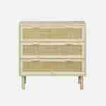3-drawer cane and wood-effect chest of drawers CAMARGUE W 80 x D 40 x H 80cm Photo2