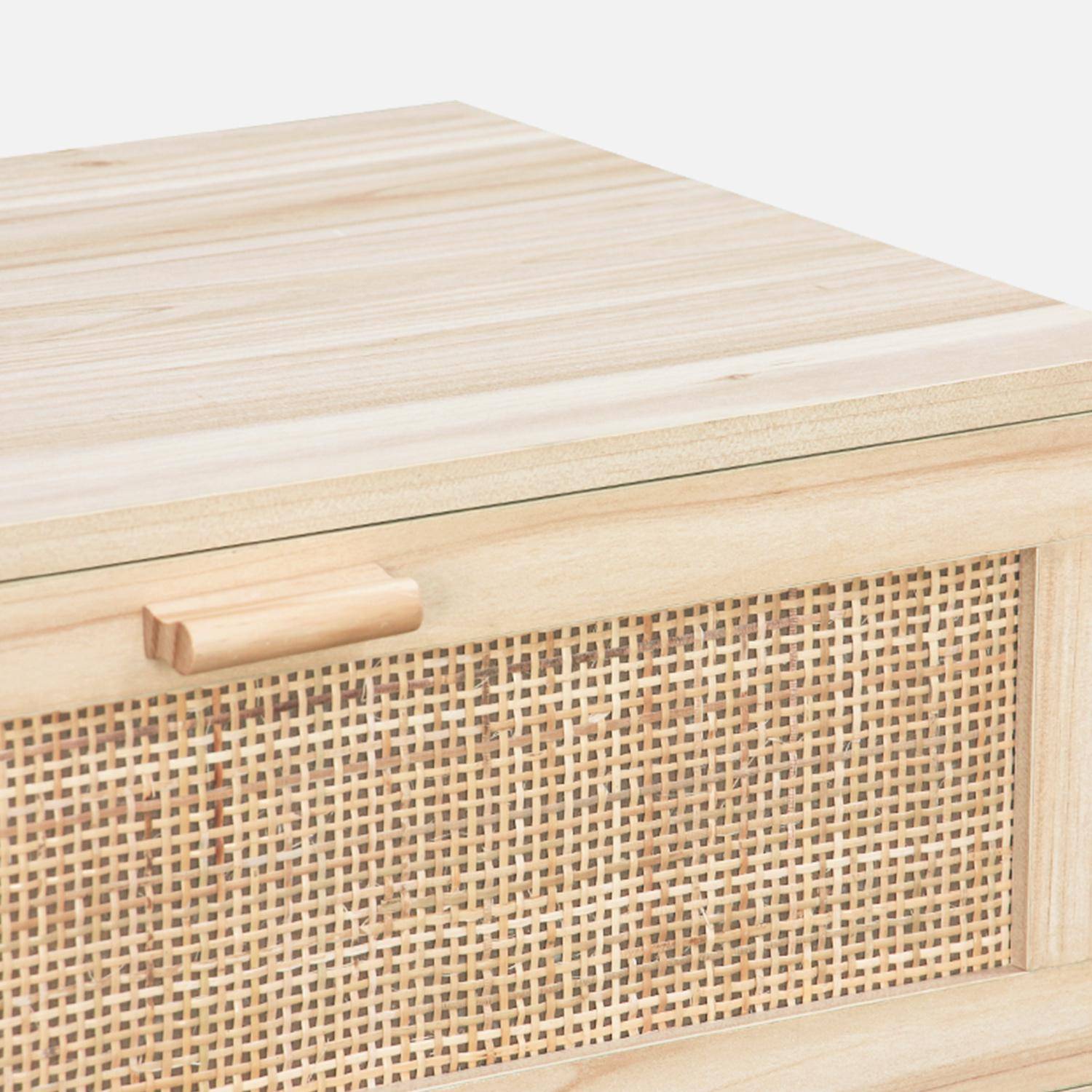 6-drawer chest with cane and wooden effect, Camargue, 120x40x80 cm Photo7